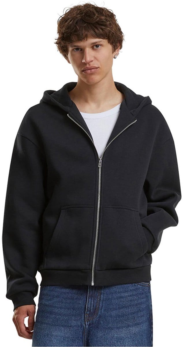 Build Your Brand Fluffy Sweatshirt Met Rits Zwart 5XL Man