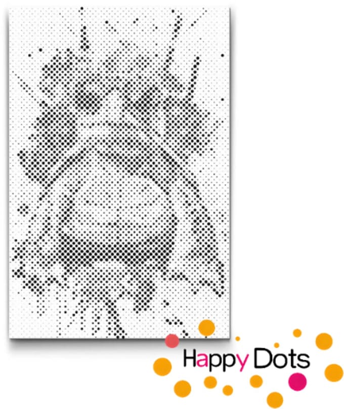 HappyDots DOT Painting Gekke dieren - Schildpad 40x60cm