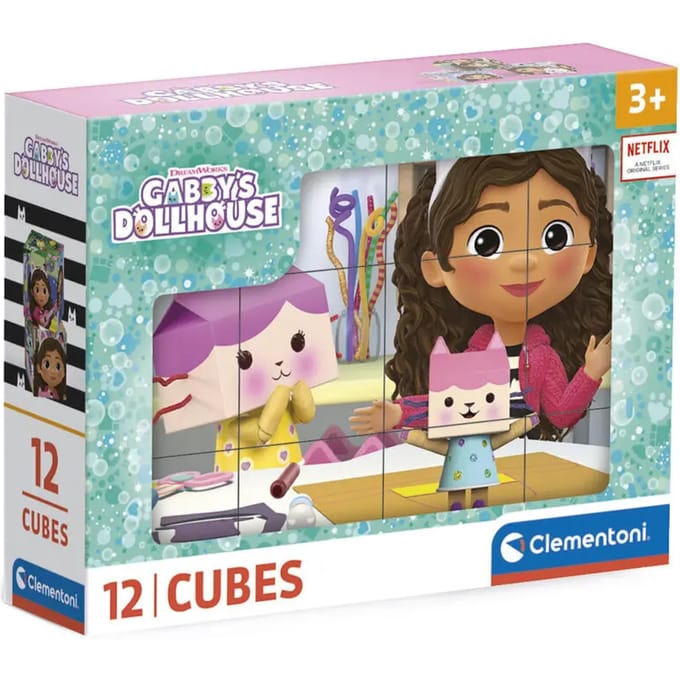Clementoni - 12 Blokken Puzzel - Gabby's Dollhouse - 6 afbeeldingen - Vanaf 3 jaar
