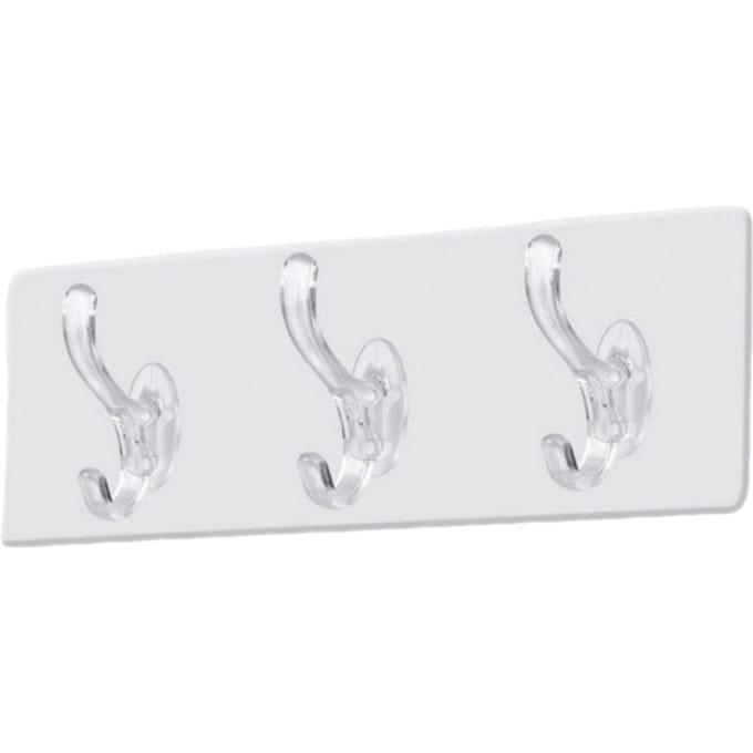 Wandgemonteerde Kapstok PVC Sterk Stabiel Multifunctioneel Eenvoudige Wandhanger met 3 Haken voor