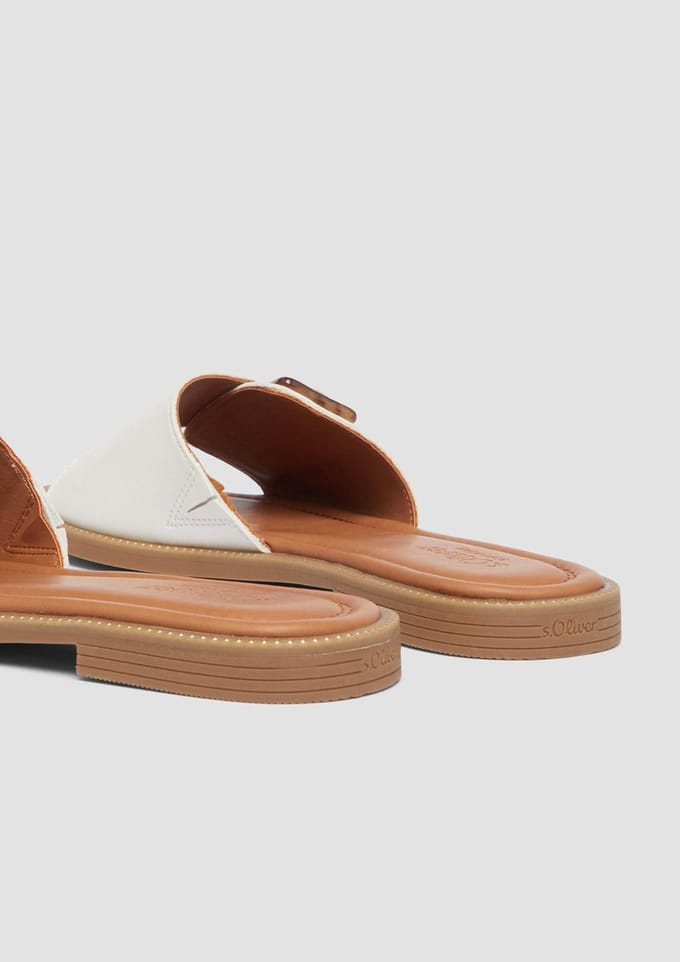 Sandalen met leren uitstraling en sierelement dames s.Oliver