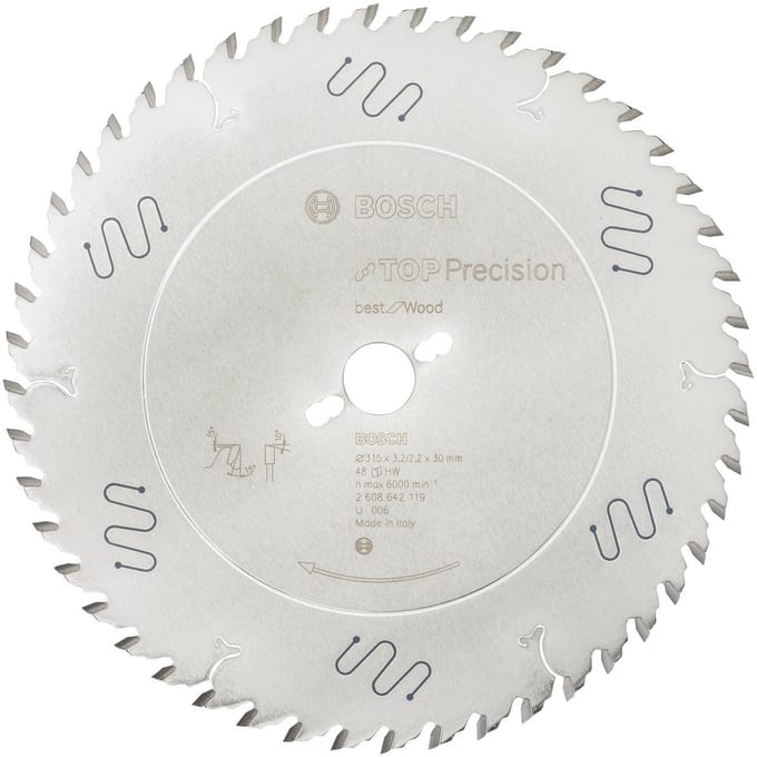 Bosch - Cirkelzaagblad Top Precision Best for Wood 315 x 30 x 3,2 mm, 48