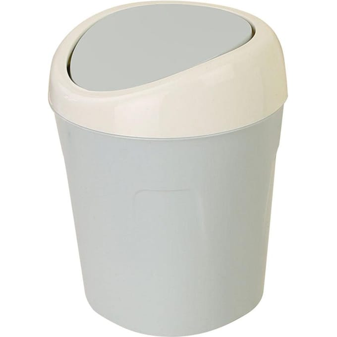 Plastic Mini Desktop Afval Prullenbak met Deksel Draagbare Tafel Opbergcontainer(Blauw) white
