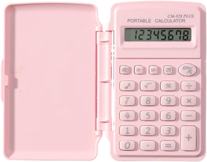 Draagbare Rekenmachine - Mini Rekentool - School en Kantoor - Met Beschermend Deksel - 10 x 6 cm