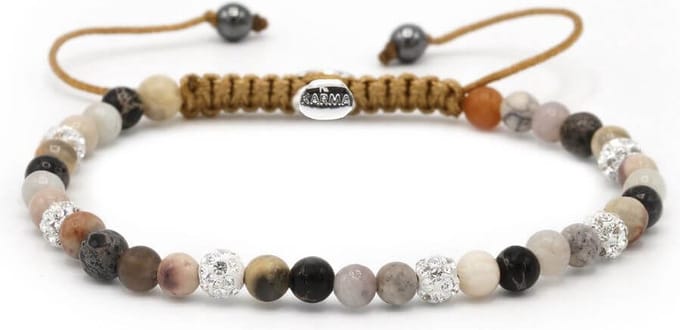 Karma Armband Spiral Evening Light White Crystal