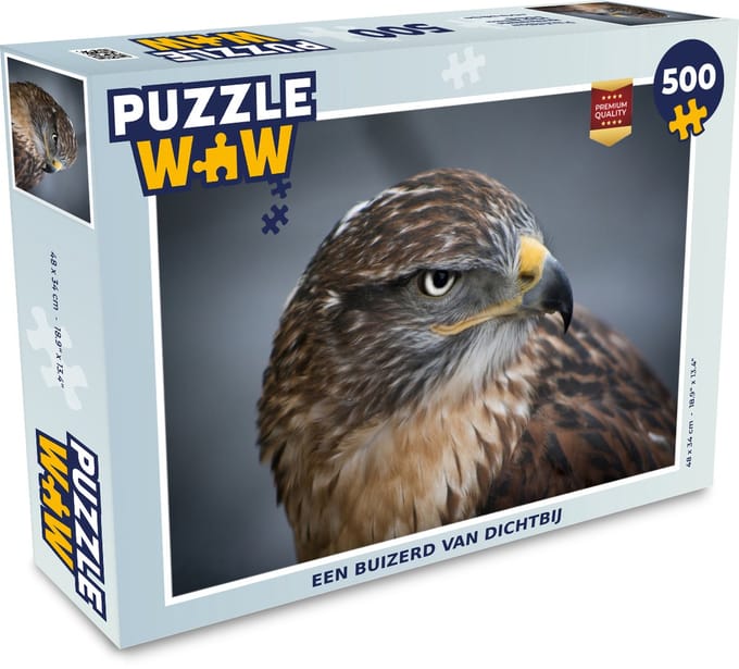 Puzzel Een buizerd van dichtbij - Legpuzzel - Puzzel 500 stukjes