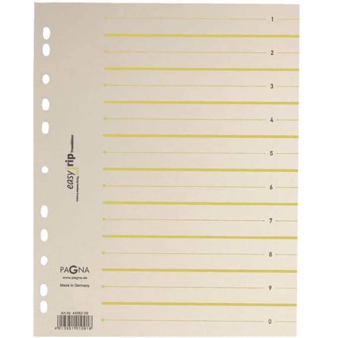 PAGNA Easy Rip scheidingsbladen, A4-formaat, gelinieerd, 100 stuks, geel