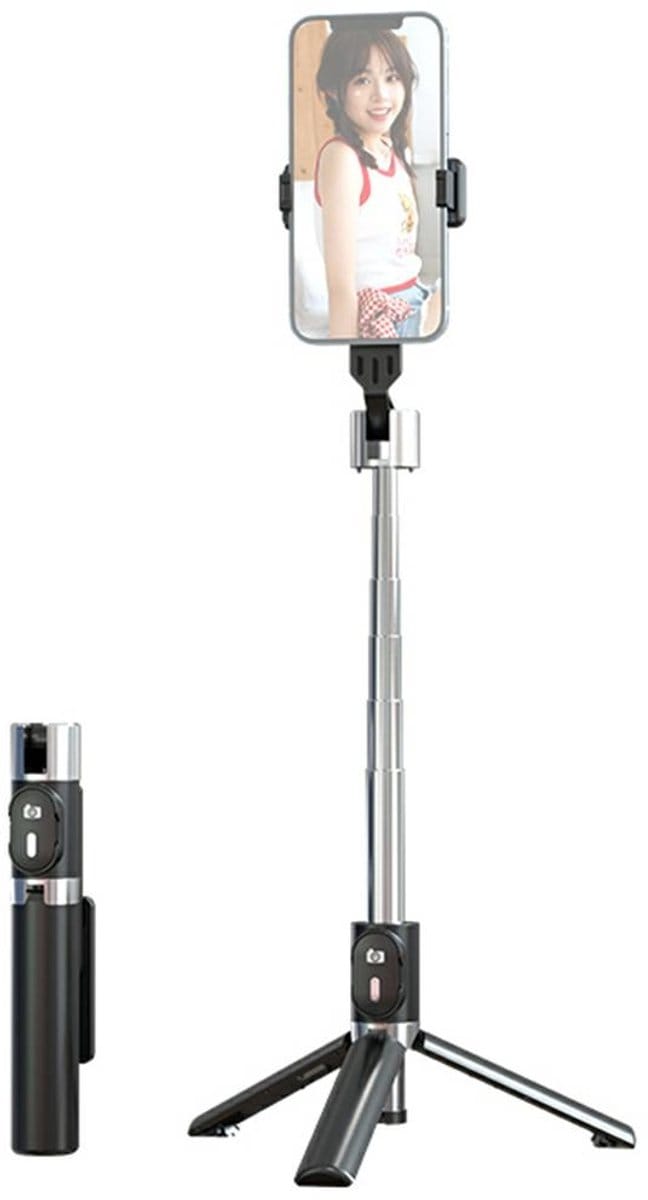 USAMS ZB324 Serie - Selfie Stick - Mini Draadloos - Compact Design - Bluetooth Verbinding - Zwart