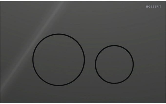 Geberit Sigma40 bedieningsplaat - 2-toets spoeling - extra dun - ronde knoppen - glas - glans zwart