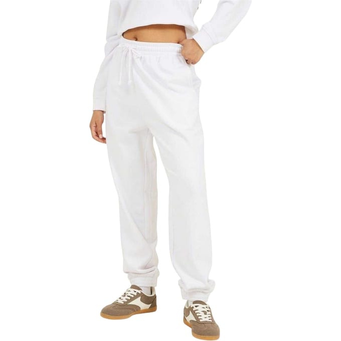 Brave Soul Dames/Dames Joggingbroek met wijde pijpen (Wit)