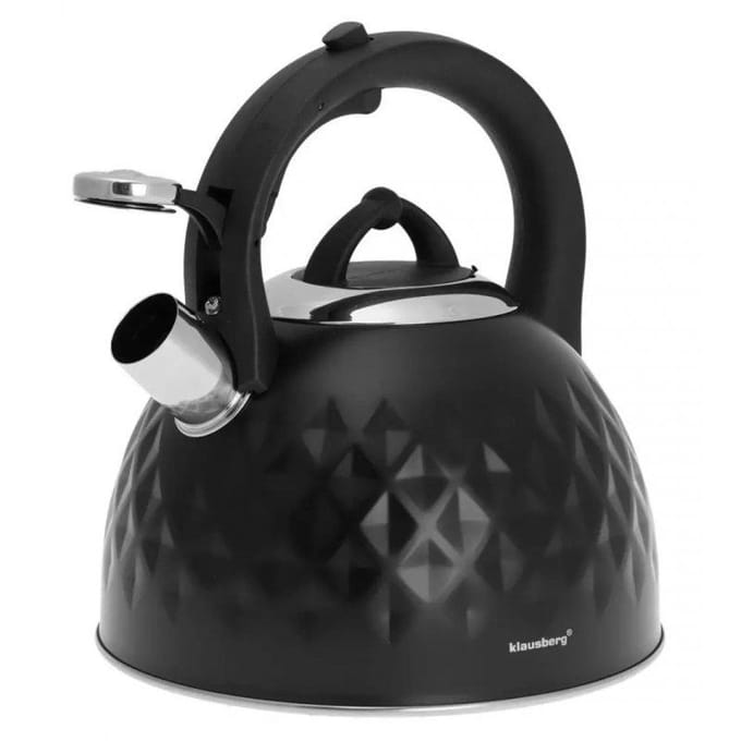 Klausberg 7550 - Traditionele fluitketel - zwart - 3 liter