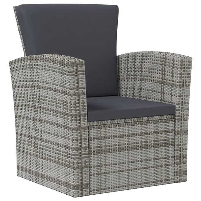 vidaXL - 8-delige - Loungeset - met - kussens - poly - rattan - grijs