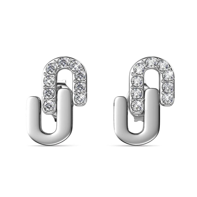 Union Oorbellen - Zilver en Kristal