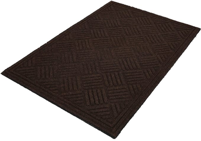 KOTARBAU® Droogloopmat, Schoonloopmat, Deurmat, Polyester + Gummi, 60 x 90 cm, Bruin, Rechthoekig, Inloopmat, Deurmat Antislip, Vuilvanger, voor Binnen, Entreemat