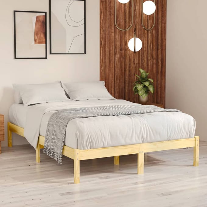 vidaXL - Bedframe - massief - grenenhout - 160x200 - cm