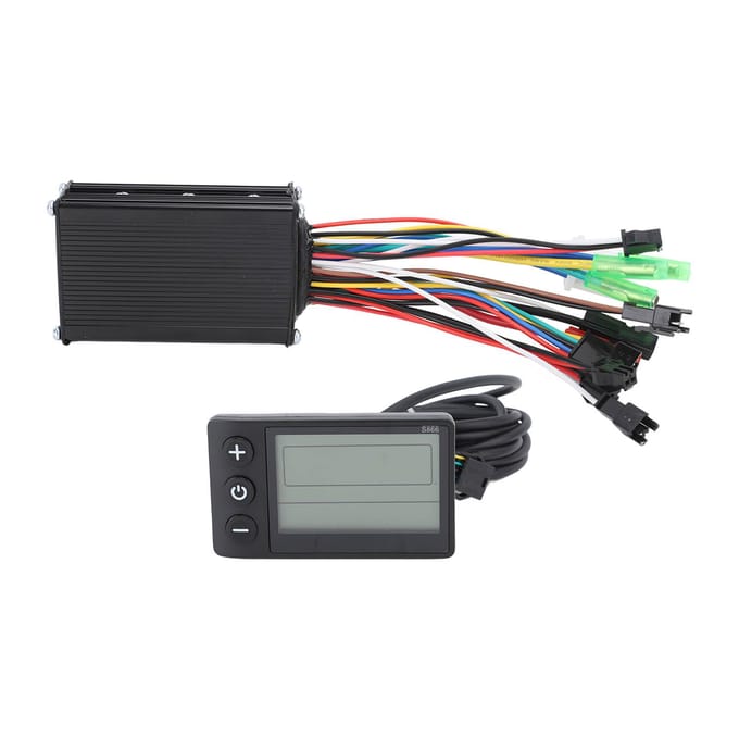 Elektrische Fiets Lithium Batterij Modificatie Kit 3 Modus 17A Motorcontroller met S866 Displaypaneel black
