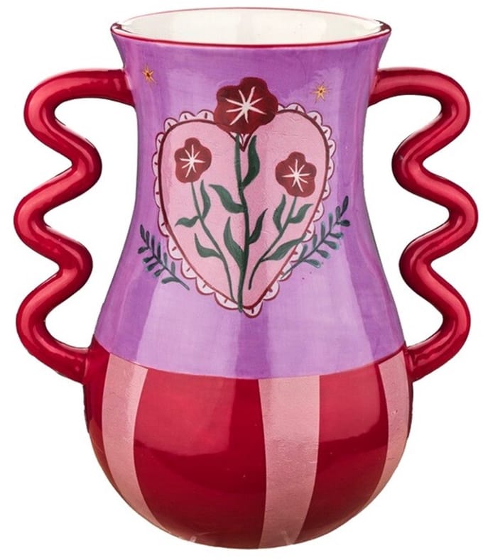Aardewerk vaas floral
