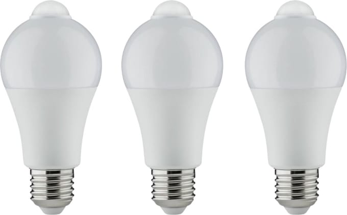 Sensor LED Lampen E27 met bewegingssensor en daglichtsensor - 3 meter bereik - 3 stuks - Lamp