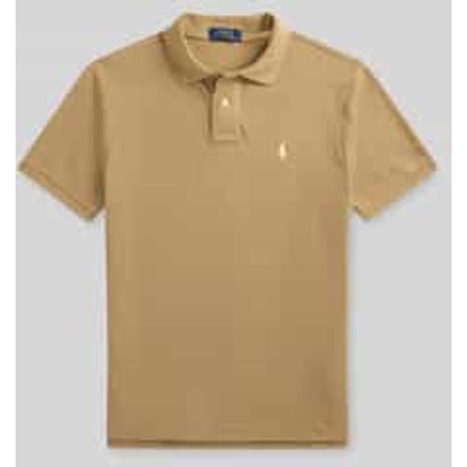 Custom Slim Fit Polo Shirt Short Sleeve - Coffee