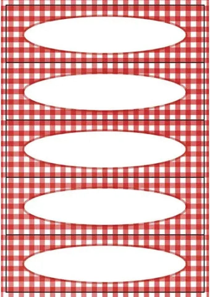 Etiket herma 3639 keuken ruit rood | 10 stuks