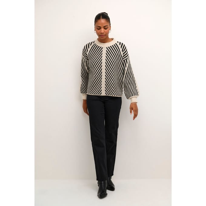 Kaffe Trui Kavera Knit Pullover 10507817 104825 Beige Melange/bi Dames Maat - XS