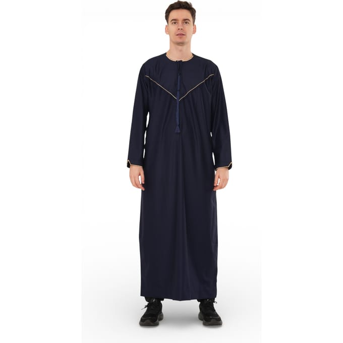 Heren Ramadan Marineblauw Marokkaanse Jubba Robe Djellaba Eid Thobe - TT-007