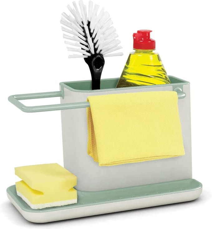 Caddy organizer voor keukenspoelbak met sponshouder en doekhouder - html content nodig sponshouder gootsteen magnetische