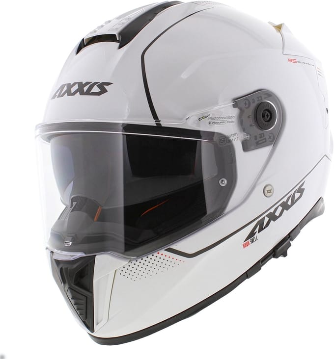 Axxis Hawk SV Integraal helm solid glans parel wit