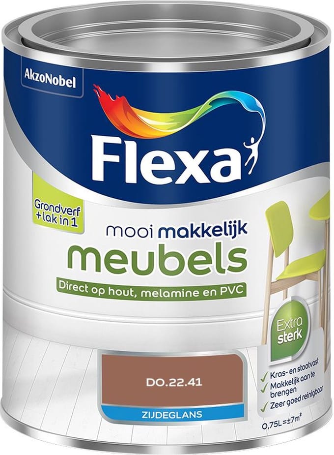 Flexa - Mooi Makkelijk Meubels Zijdeglans - D0.22.41 - Mengverf - 750 Ml