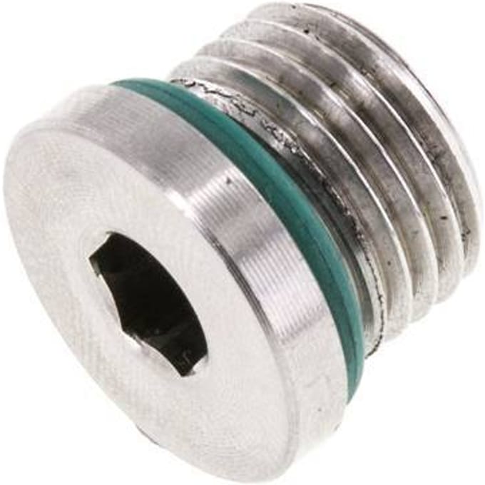 Plug UNF 9/16''-18 RVS FKM met binnenzeskant 630bar (8851.5psi)