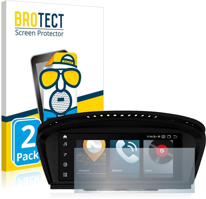 BROTECT - Screenprotector voor BMW 5 E61 2005 Infotainment System 8.8" - Folie Beschermfolie matte 2 Stuks