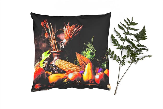 Sierkussens - Kussentjes Woonkamer - 45x45 cm - Groente - Fruit - Rustiek - Tafel