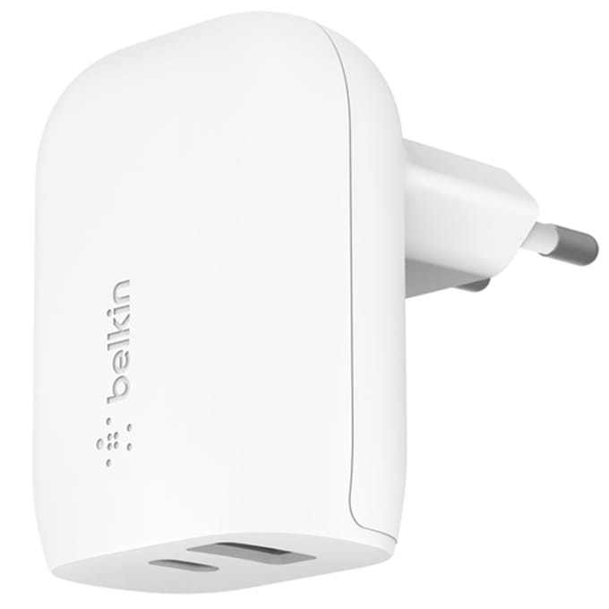 Belkin BOOST CHARGE -  2-poorts wandlader met PPS + USB-C - Wit