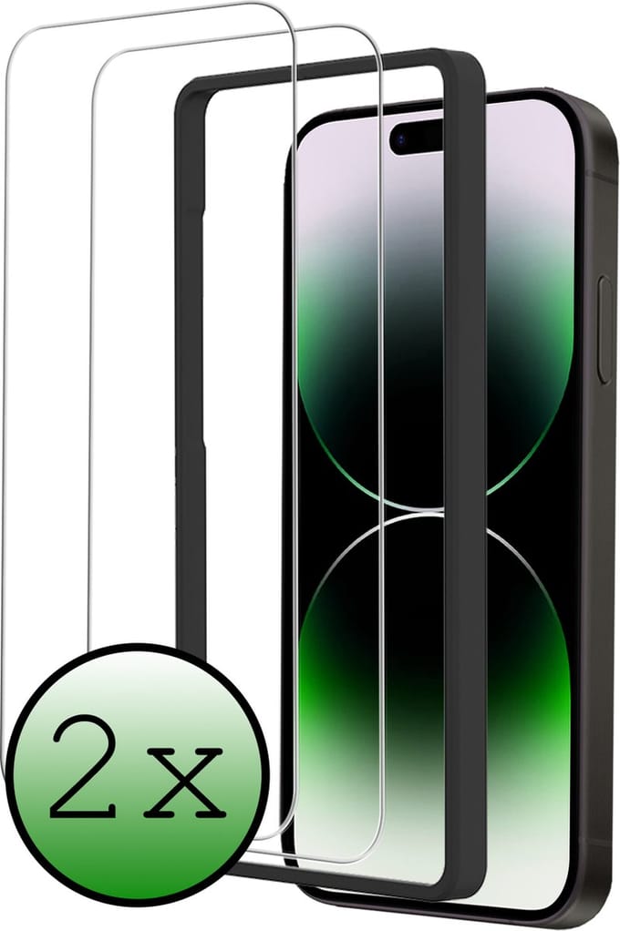 Screenprotector - 2 Stuks Geschikt voor Apple iPhone 14 Plus - Met Installatie Frame - Beschermglas - Gehard Glas - Tempered Glass - Screen Protector