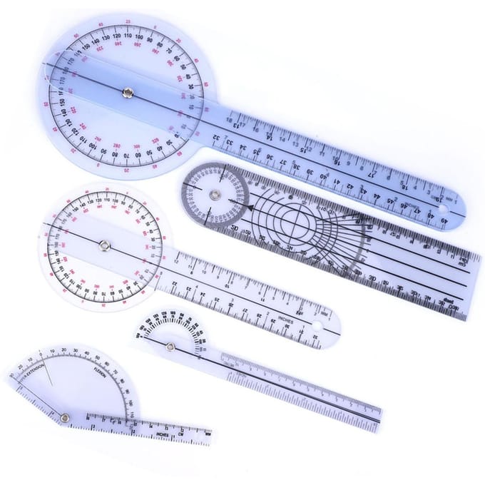 5 stuks 6810 inch 360 graden gradenboog hoek medische liniaal spinale goniometer(Stel 2 in) white