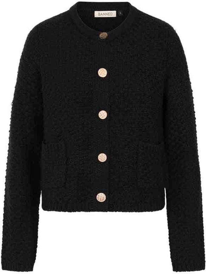 Banned - Victoria Wool Mix Cardigan - M - Zwart