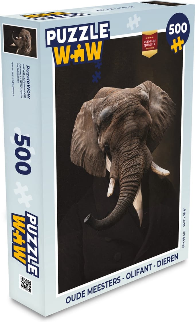 Puzzel Oude Meesters - Olifant - Dieren - Legpuzzel - Puzzel 500 stukjes