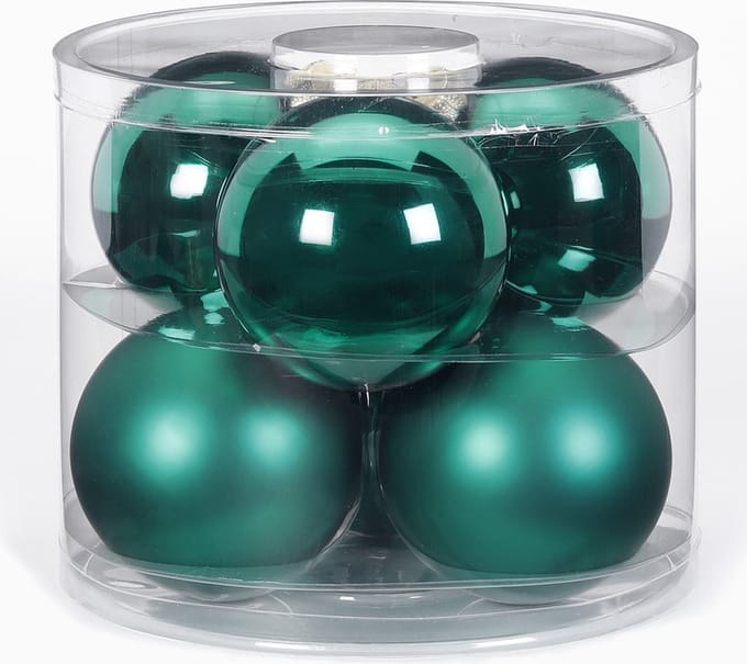 Inge Christmas Grote kerstballen - 6x st - donkergroen - D10 cm - glas - kerstversiering
