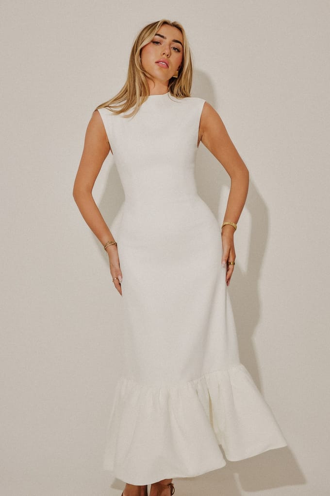 Odd Muse Sleeveless Midi Dress White Taglia: S | Abiti Midi Outlet | Donna | Bianco