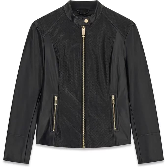 Leren jas voor vrouwen Guess Claudine Biker