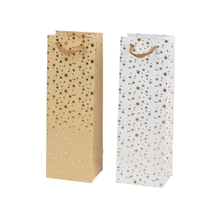 Giftbag papier gold embossed stars 2ass fsc mix