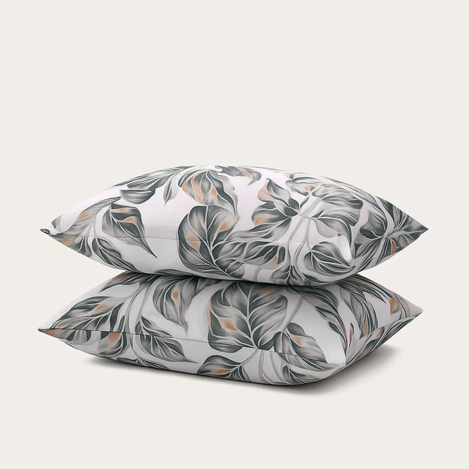 HappyBed Kussenslopen Jungle Plants 40x80 cm - Kussensloop set 2 stuks - 100% Microvezel - Ultieme slaapcomfort