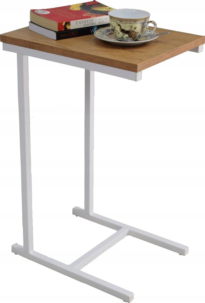 FutuStal EKO Serie - Bijzettafel - Biały Mat - Dąb Lancelot