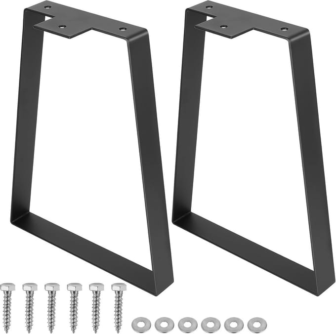 Trapeziumvormige zwarte meubelpoten 15,2 cm - Set van 2