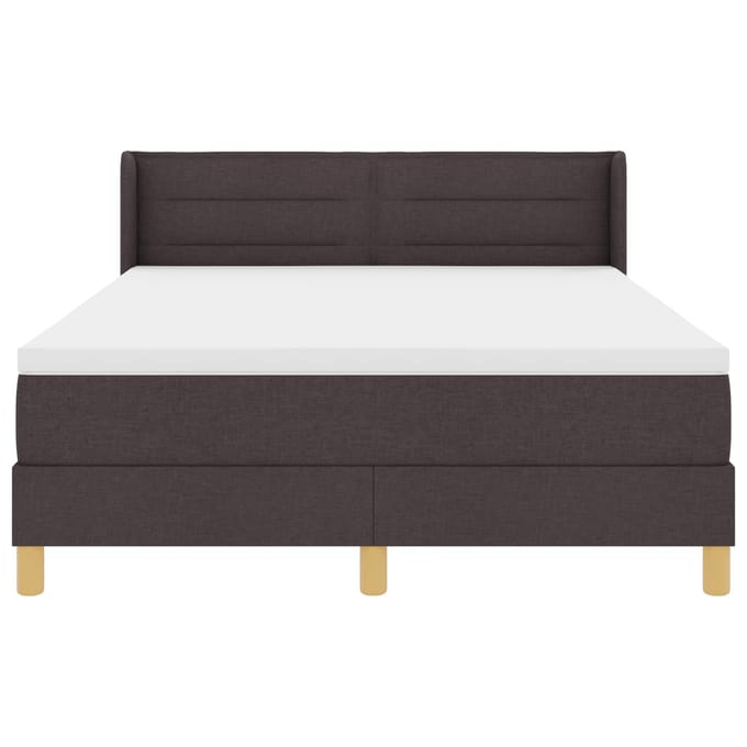 vidaXL - Boxspring - bed - met - matras - Donkerbruin - 200 - x - 140 - cm - Stof