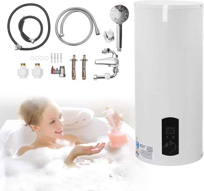 Elektrische boiler - Warmwaterapparaat - Direct warm water - Digitaal display - 132 Liter - Wit