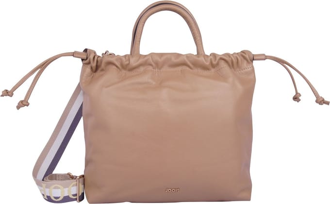 JOOP! Leren Handtas Schoudertas Brezza Esra Handbag Cappuccino Lichtbruin