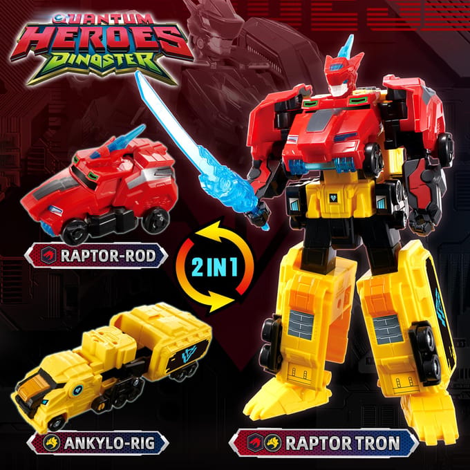 Quantum Heroes Dinoster 2-IN-1 Stego Blast Wing Transformeert van Auto naar Robot Actiefiguur Anime Vervorming Kind Speelgoed Cadeau