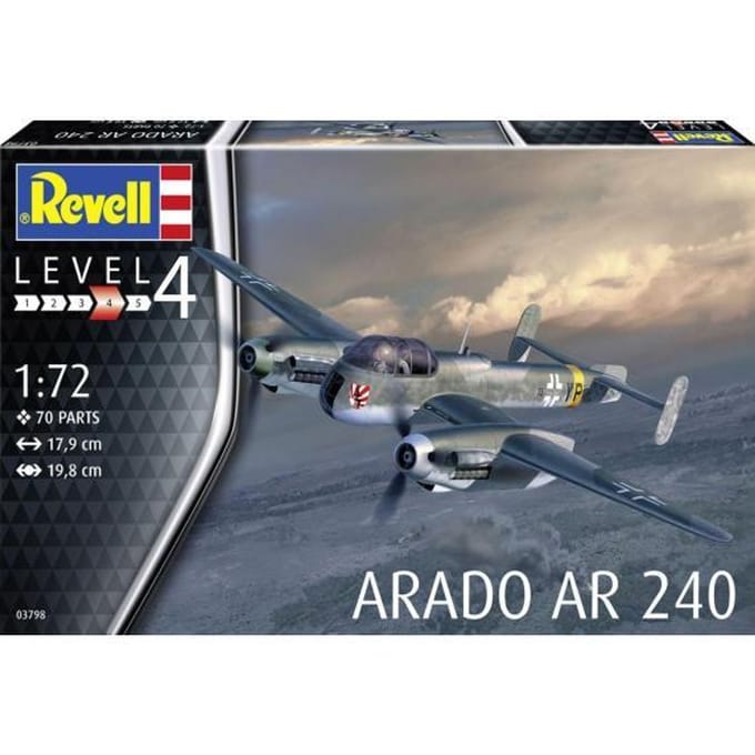 Revell Modelbouwpakket Vliegtuigen - 03798 Arado Ar 240 - Propeller Vliegtuig Plastic - 1:72 - Modelbouw