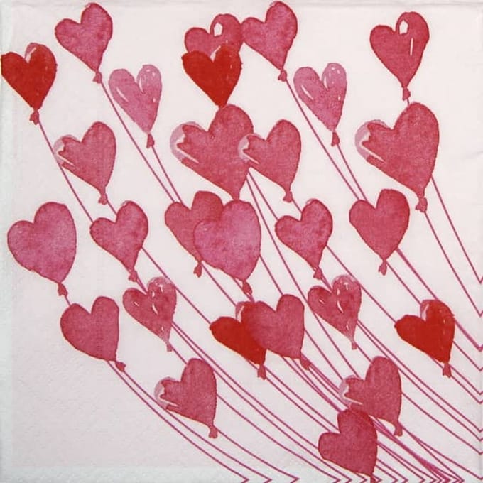 Lunch servetten Love - Paper + Design - 33x33 cm